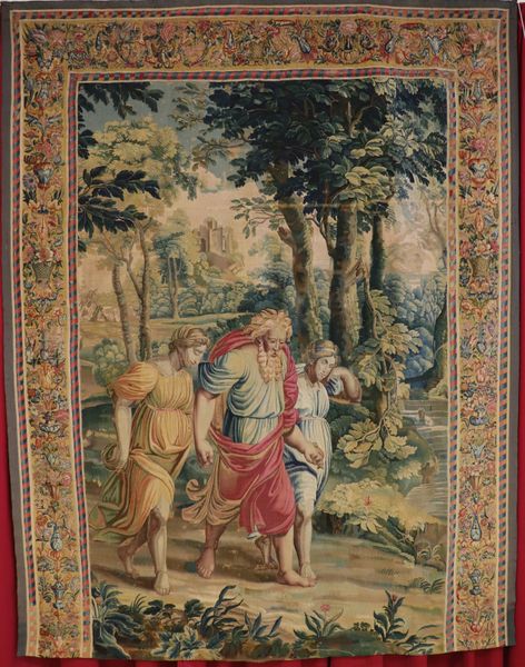 Tapisserie "Loth et ses filles fuyant l'incendie de Sodome" XVIIe siècle