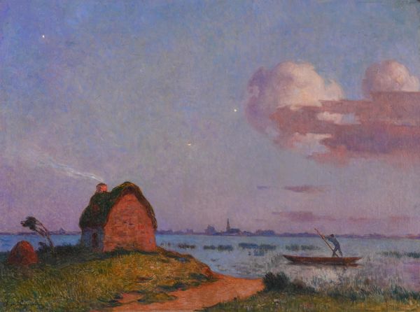 Ferdinand Loyen DU PUIGAUDEAU (1864-1930) "Crépuscule en Brière" hst sbg 56x73.5