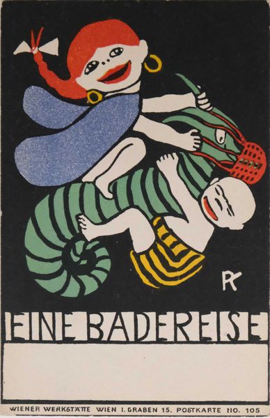 Rudolf KALVACH (1883-1932) "Eine Badereise" 1907 carte lithographique - WIENER WERKSTÄTTE n°105