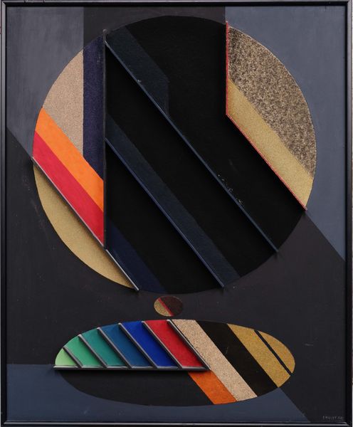 Edgard PILLET (1912-1996) "Perspectives" technique mixte sur panneau, signée bas droite datée (19)89. 94 x 75 cm.