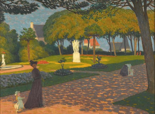 Albert CLOUARD (1856-1952) "Parc animé, le jardin du Thabor" hsc sbd 41x54.