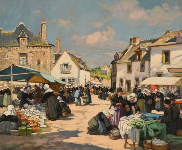 Henri BARNOIN (1882-1940) "Marché du Faouët"
