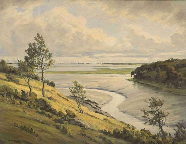 André DAUCHEZ (1870-1948) "Estuaire à marée basse" hst sbg 89x116