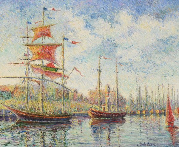 Hugues Claude PISSARRO (1935) « Le voilier port de France»