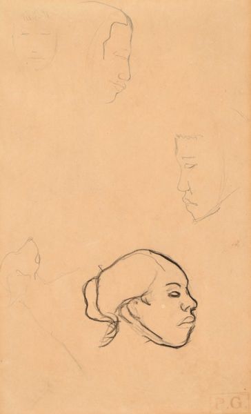 Paul GAUGUIN (1848-1903) "Etudes de visages, corps et cochons" circa 1903 Mine de plomb sur papier, recto verso