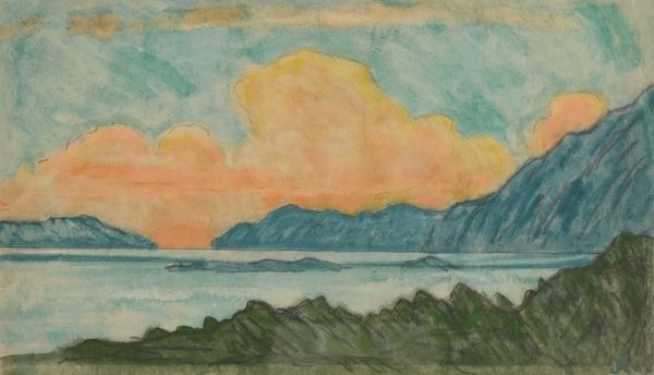 Jean Francis AUBURTIN (1866-1930) "Effets de nuages sur le golfe"
