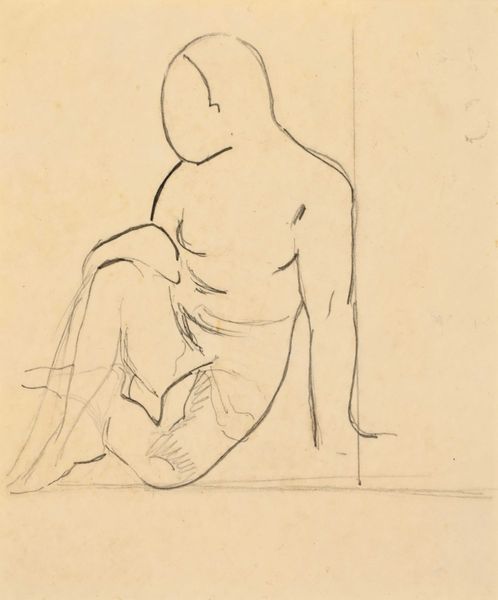 Paul GAUGUIN (1848-1903) "Nu assis" crayon sur papier verso d'un dessin double face