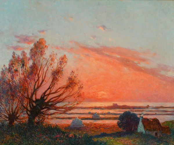 Ferdinand Loyen DU PUIGAUDEAU (1864-1930) "Coucher de soleil près de Kervaudu" hst sbg 61x73.5