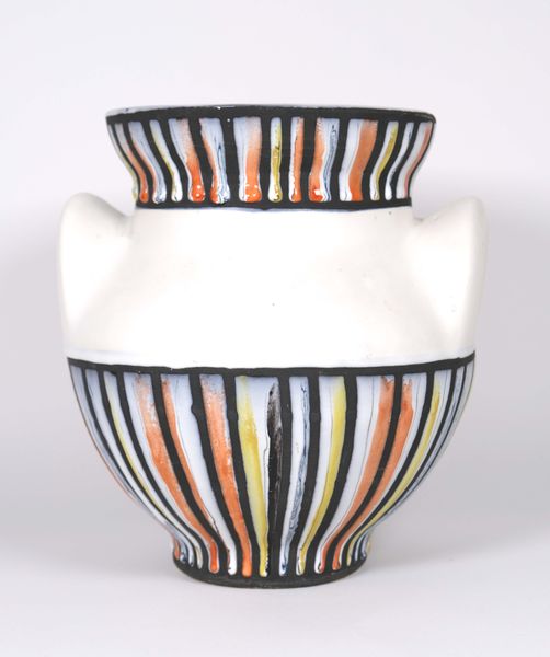 Roger CAPRON (1922-2006) Vase à oreilles de forme pansue en céramique émaillée de Vallauris