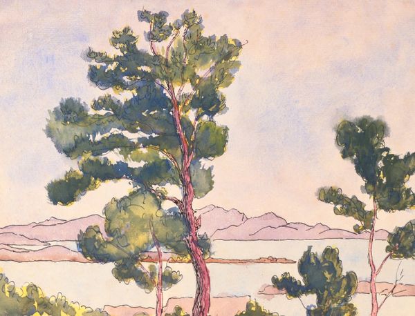 Fernand JOBERT (1876-1949) « Les grands arbres, paysage marin »