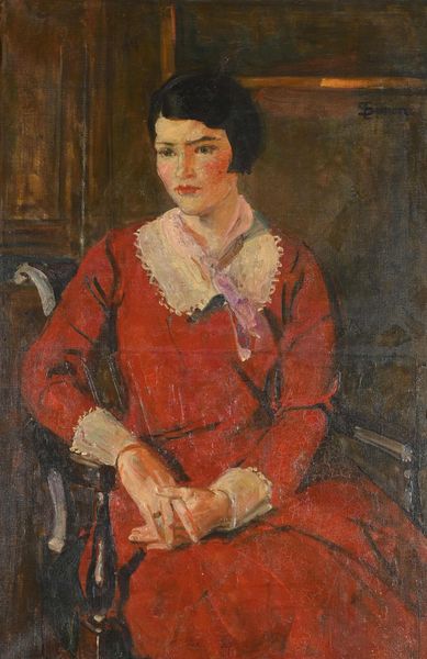 Lucien SIMON (1861-1945) "Portrait d'Elisabeth Simon à 19 ans"