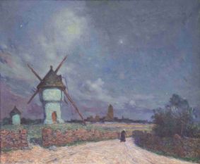 Ferdinand Loyen DU PUIGAUDEAU (1864-1930) "Moulin de la Mass à Batz-sur-Mer" hst sbg 61x74