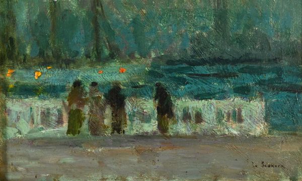 Henri LE SIDANER (1862-1939) "Le quai au clair de lune, Venise"